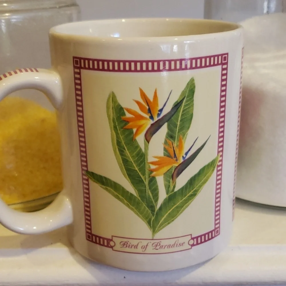 Hilo Hattie Island flowers coffee mug/pukka shells